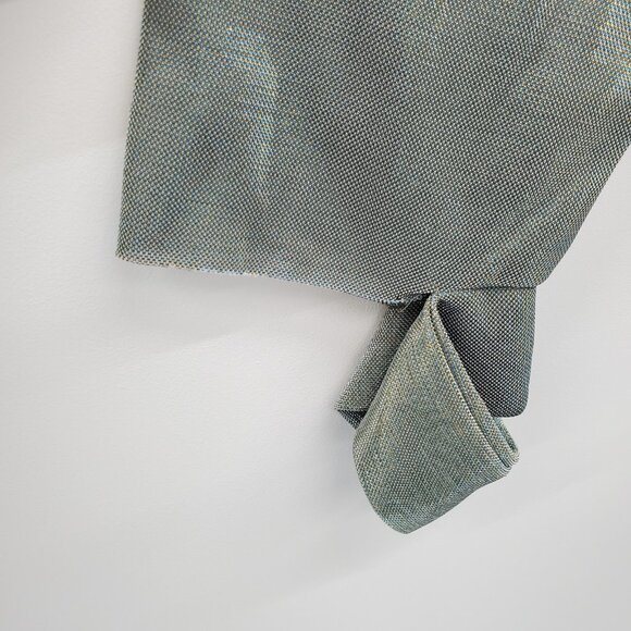 TOV Los Angeles Metallic Tie-Hem Top Size 38 NWT Shiny Iridescent Glam Grunge - Picture 6 of 15